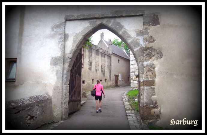 Entering Harburg Castle (which singer Michael Jackson tried (unsuccessfully) to buy.